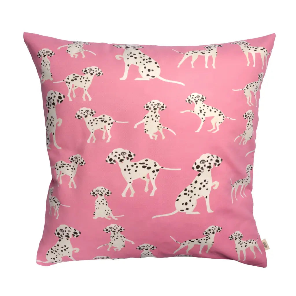 Lempi Dalmatiner Hund | Rosa | Stort Kuddfodral | 70x70 cm - DEKOR - Kuddar